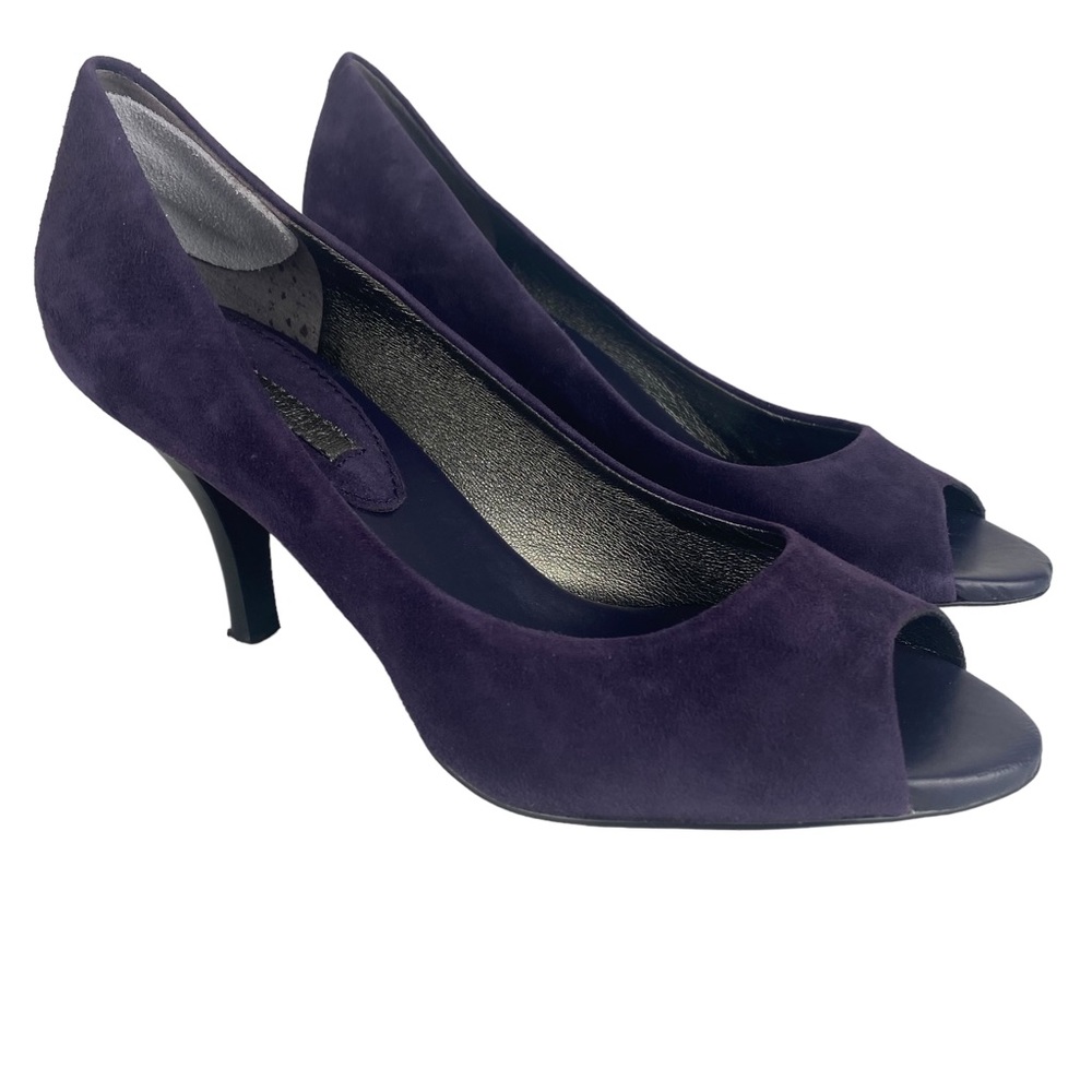 Banana Republic Womens Open Toe Suede Pumps Heels in Purple Size 8